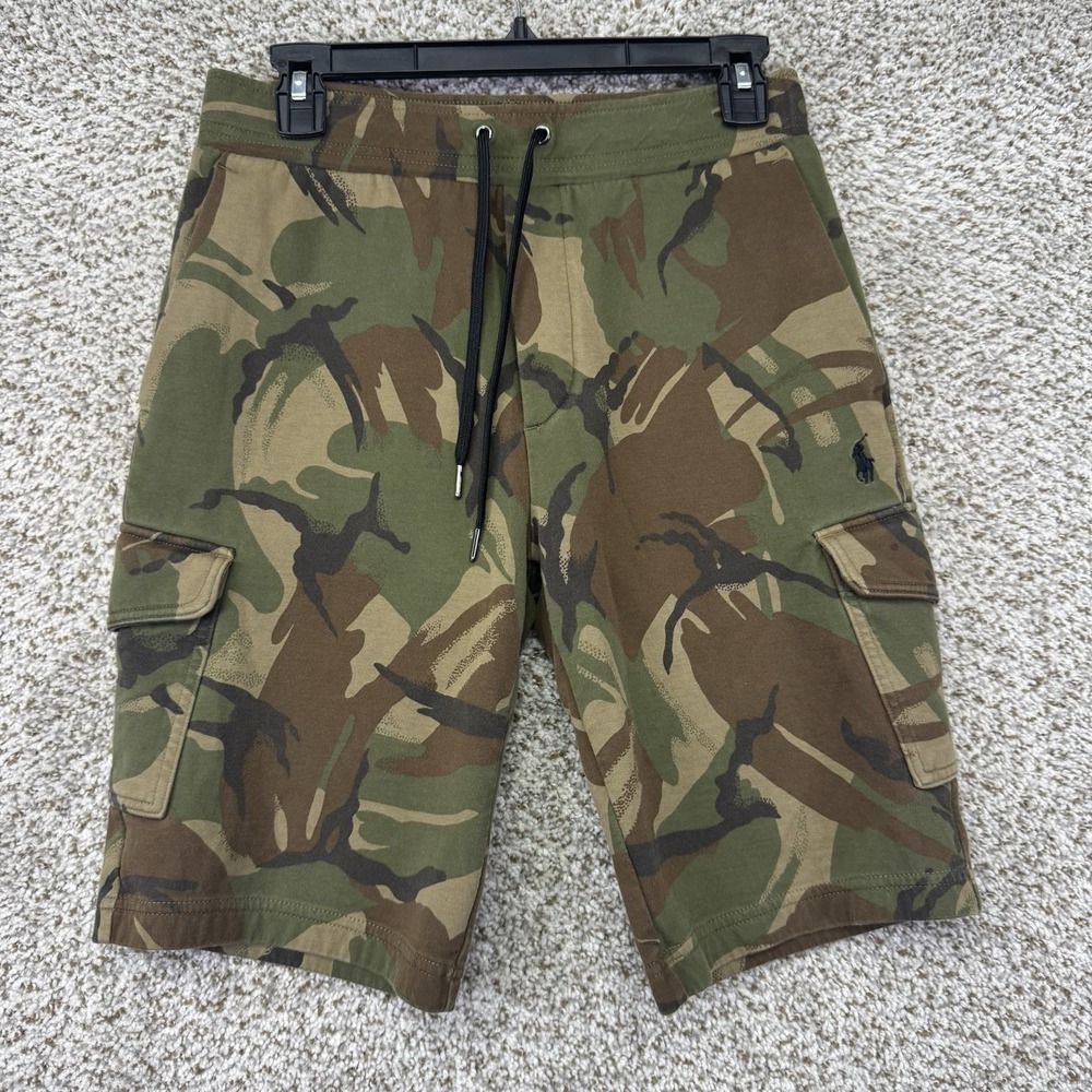Polo Ralph Lauren Shorts Men's XS 10" Camo Double Knit‎ Cargo Short Drawstring